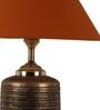 Orange Shade Table Lamp With Antique Terracotta Base