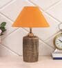 Orange Shade Table Lamp With Antique Terracotta Base