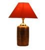Orange Shade Table Lamp With Antique Terracotta Base