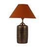 Orange Shade Table Lamp With Antique Terracotta Base
