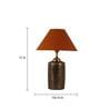 Orange Shade Table Lamp With Antique Terracotta Base