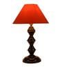 Orange Shade Table Lamp With Black Base