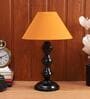 Orange Shade Table Lamp With Black Base