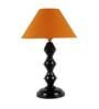 Orange Shade Table Lamp With Black Base