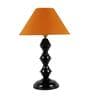 Orange Shade Table Lamp With Black Base