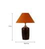 Orange Shade Table Lamp With Brown  Terracotta Base