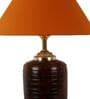 Orange Shade Table Lamp With Brown  Terracotta Base