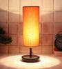 Calathus Orange Cottan Fabric Shade Table Lamp With Iron Base