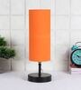Calathus Orange Cottan Fabric Shade Table Lamp With Iron Base