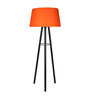Orange Shade Table Lamp With Metal Base