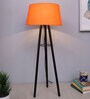 Orange Shade Table Lamp With Metal Base
