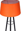 Orange Shade Table Lamp With Metal Base