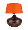 Orange Shade Table Lamp With Metal Base