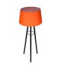 Orange Shade Table Lamp With Metal Base