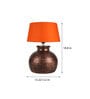 Orange Shade Table Lamp With Metal Base
