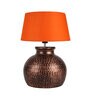 Orange Shade Table Lamp With Metal Base
