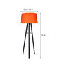 Orange Shade Table Lamp With Metal Base
