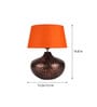 Orange Shade Table Lamp With Metal Base
