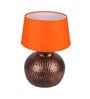Orange Shade Table Lamp With Metal Base