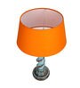 Orange Shade Table Lamp With Wooden Base