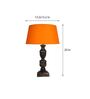 Orange Shade Table Lamp With Wooden Base