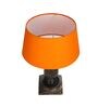 Orange Shade Table Lamp With Wooden Base