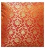 Orange Silk blend Brocade Meenakari Morpankh  16x16 inches Cushion Covers (Set of 2)