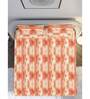 Orange Geometric 120 TC Cotton Queen Bedsheet with 2 Pillow Covers