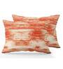 Orange Geometric 120 TC Cotton Queen Bedsheet with 2 Pillow Covers