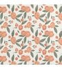 Orange Floral 144 TC Cotton Single Bedsheet with 1 Pillow Cover