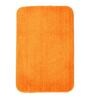 Orange Solid Microfibre 20x14 Inches AntiSkid Bath Mat (Set of 2)