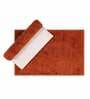 Orange Solid Microfibre 23x15 Inches AntiSkid Bath Mat