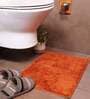 Orange Solid Microfibre 23x15 Inches AntiSkid Bath Mat