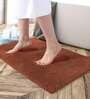 Orange Solid Microfibre 30x18 Inches AntiSkid Bath Mat