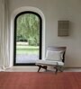 Orange Solid Polyester 5 ft x 7 ft Machine Made Carpet