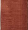 Orange Solid Polyester 5 ft x 7 ft Machine Made Carpet