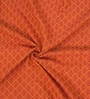 Orange Geometric Cotton 9 Ft Light Filtering Eyelet Door Curtain