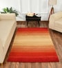 Orange Abstract Wool 6 ft x 9 ft Hand Tufted Carpet