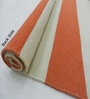 Orange Stripes Wool 7X4 Feet Hand Woven Carpet