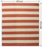 Orange Stripes Wool 7X4 Feet Hand Woven Carpet