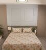Orange Stylized Floral Motifs 210 TC 100% Cotton Superking Bedsheet with 2 Pillow Covers