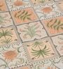 Orange Stylized Floral Motifs 210 TC 100% Cotton Superking Bedsheet with 2 Pillow Covers
