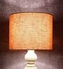 Canvas Orange Cotton Fabric Solid Lampshade