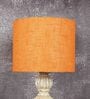 Canvas Orange Cotton Fabric Solid Lampshade