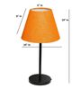 Orange Texture Fabric Shade Table Lamp, Modern Bedside & Desk Lamp with Metal Base for Bedroom, Living Room & Home Decor