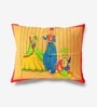 Orange Traditional 120 TC 100% Cotton Queen Bedsheet With 2 Pillow Covers