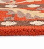 Orange Traditional Wool 5 ft x 7 ft Hand Tufted Carpet