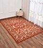 Orange Traditional Wool 6 ft x 9 ft Hand Tufted Carpet