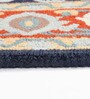 Orange Traditional Wool 8 ft x 10 ft Hand Tufted Carpet
