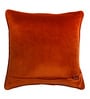 Orange Floral Poly Canvas 16 x 16 Inches Cushion Cover